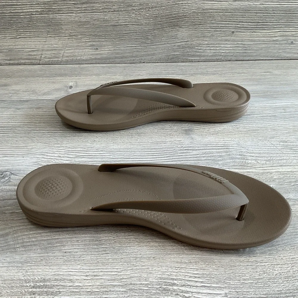 Fitflop Mens Flip Flops Timberwolf IQushion Ergonomic Arch Support Size 12.5